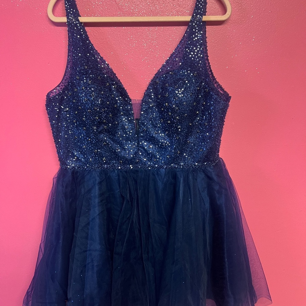 Cinderella Divine Sparkling Blue Sleeveless Dress